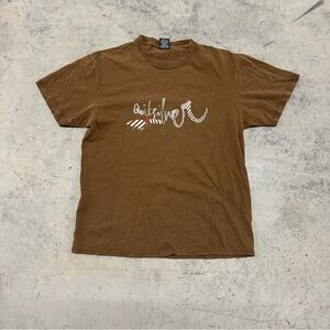 Vintage Y2K Quiksilver Mens Medium Brown Tee